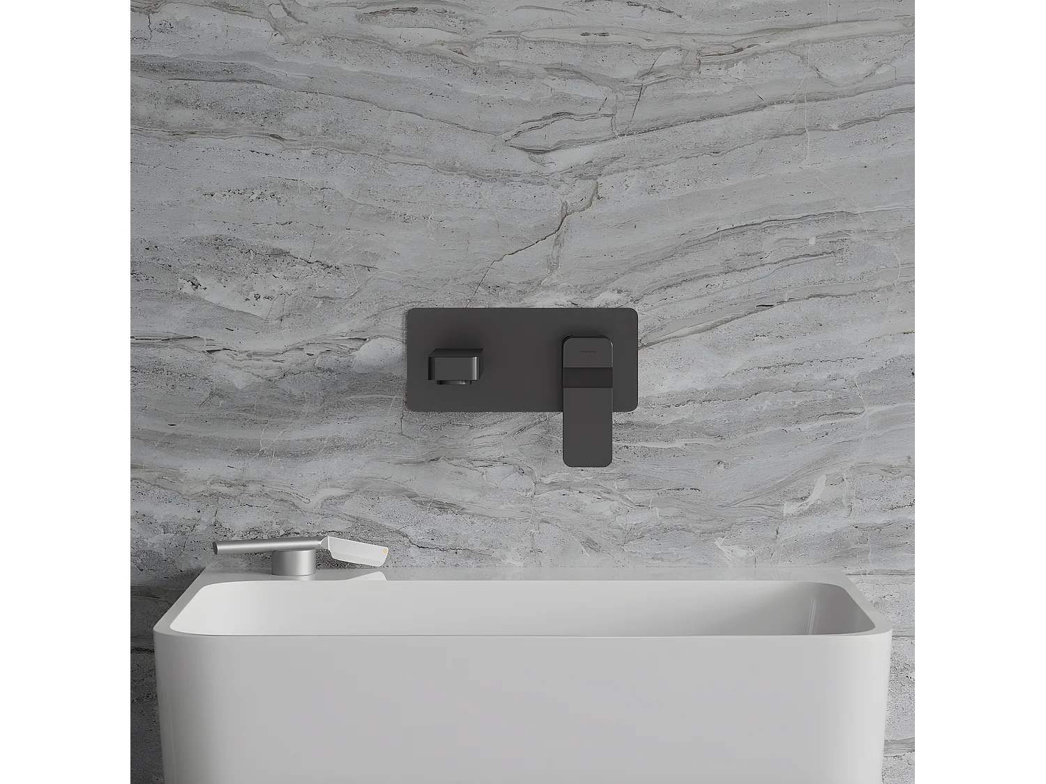 Mitigeur Lavabo À Encastrer Slide  Anthracite