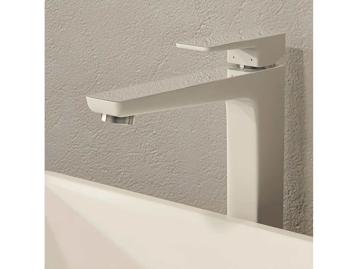 Mitigeur Lavabo Haut couleur : Chrome / Blanc Parma