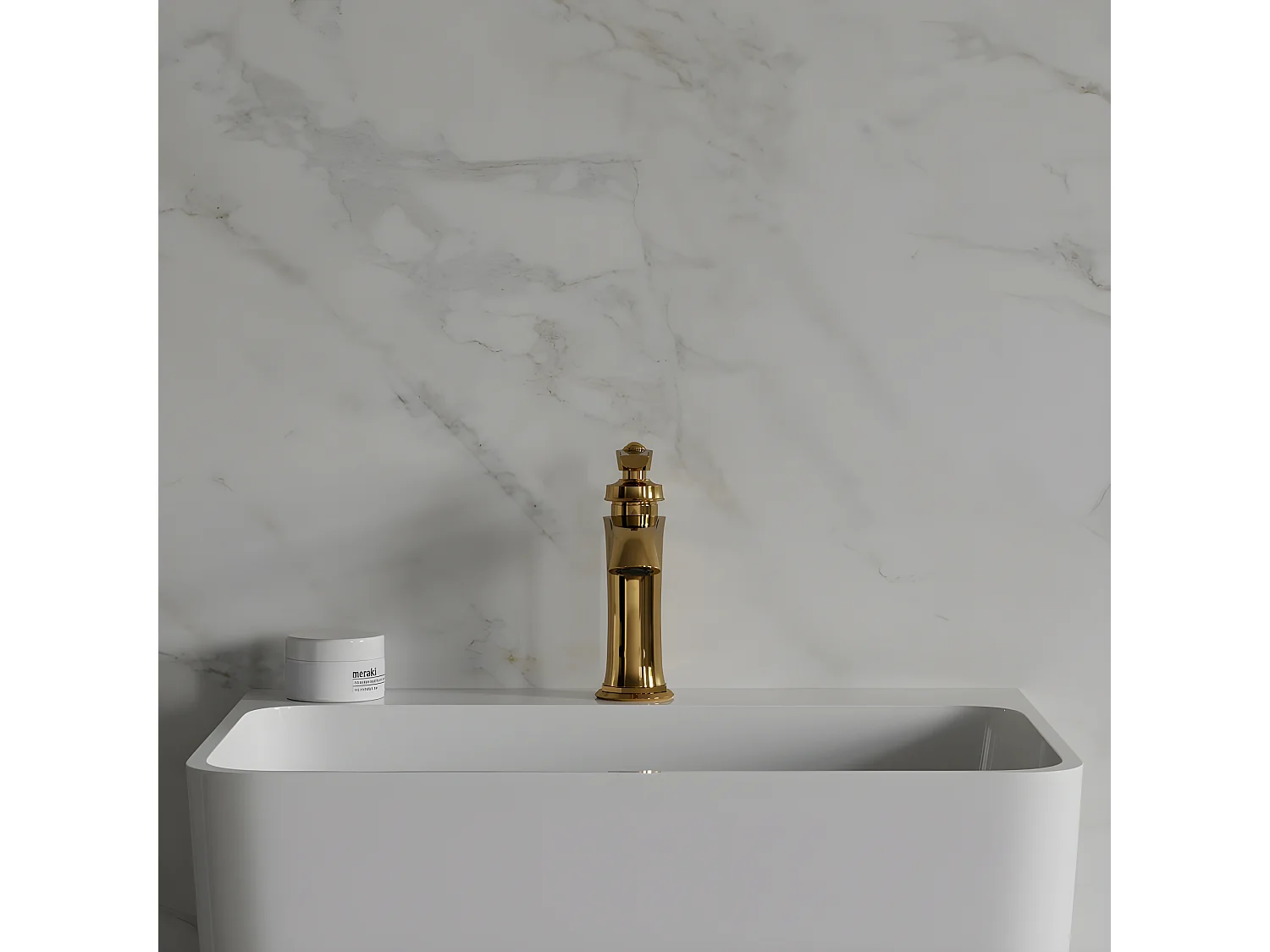 Mitigeur Lavabo Bas Armance, 18 Cm, Avec Bouchon Clic-clac, couleur : Or