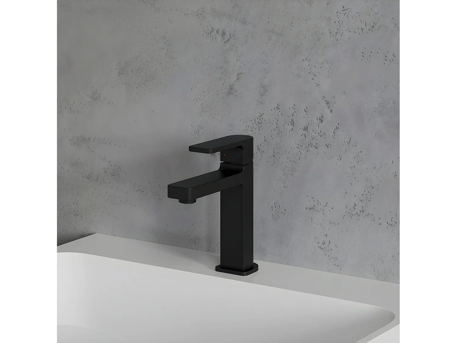 Mitigeur Lavabo Bas Baretti, 17 Cm, couleur : Noir Mat