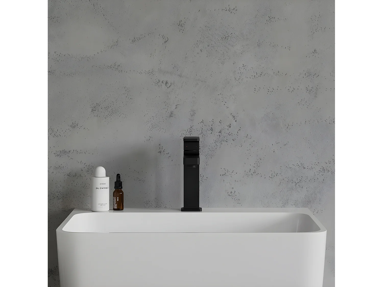 Mitigeur Lavabo Bas Baretti, 17 Cm, couleur : Noir Mat