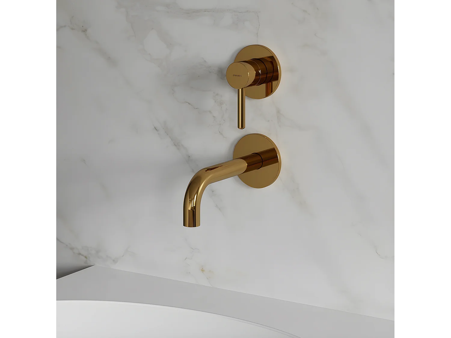 Mitigeur Lavabo À Encastrer Y Doré