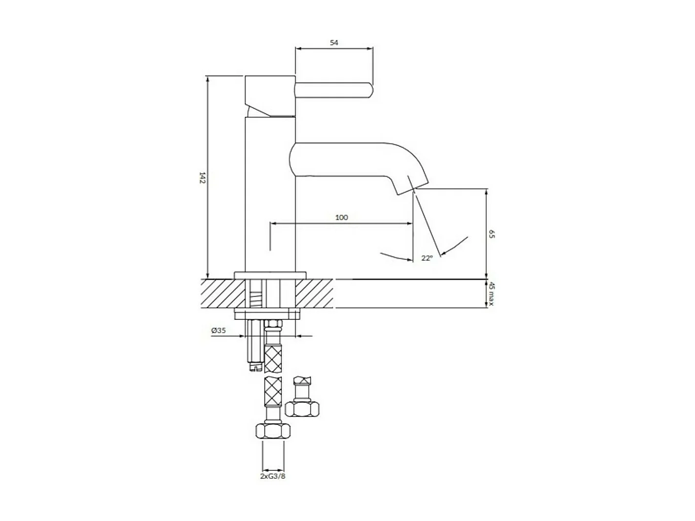 Mitigeur Lavabo Bas Y, 14 Cm couleur : Chrome