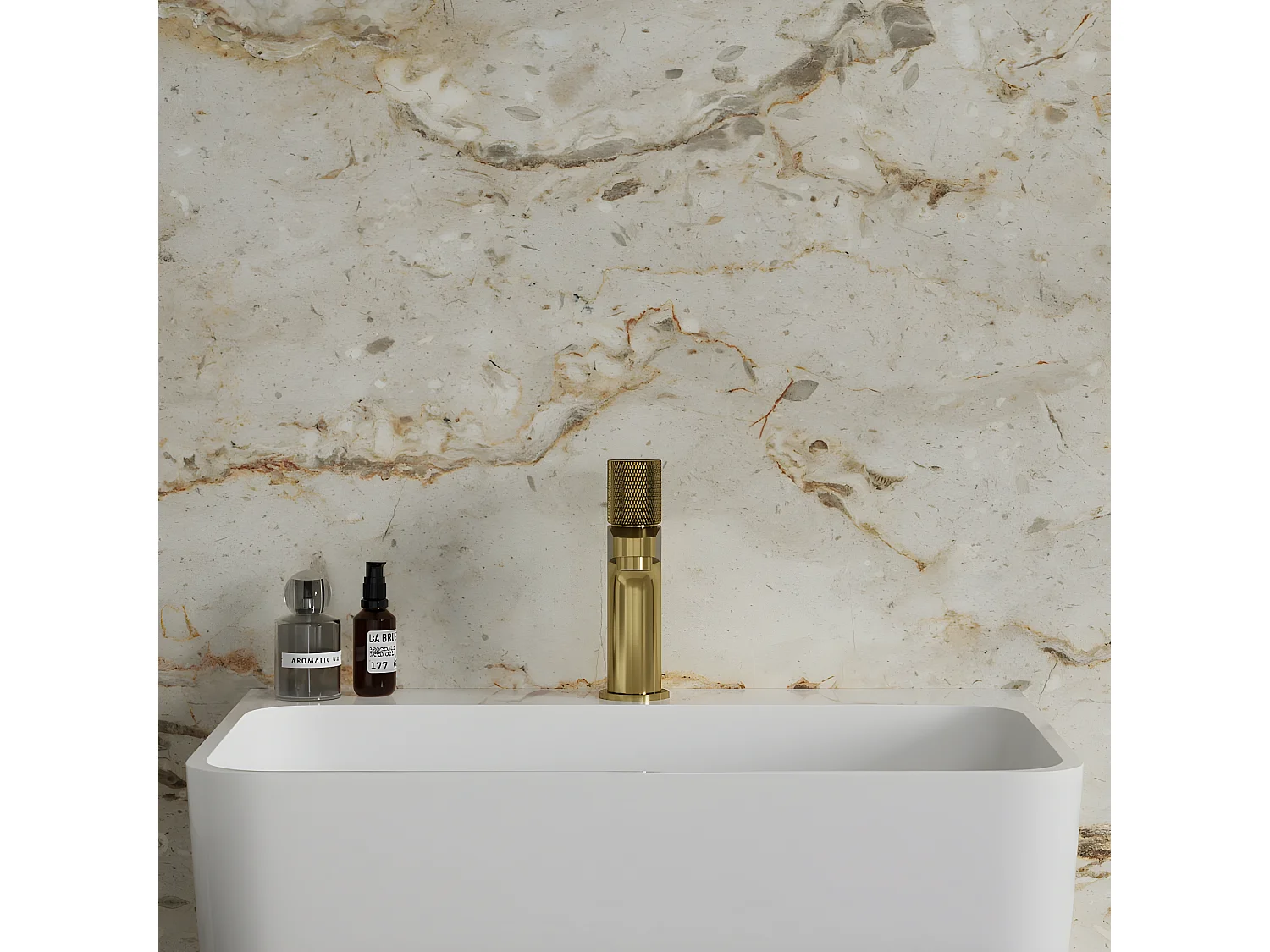 Mitigeur Lavabo Bas Contour, 16,5 Cm couleur : Or Brossé