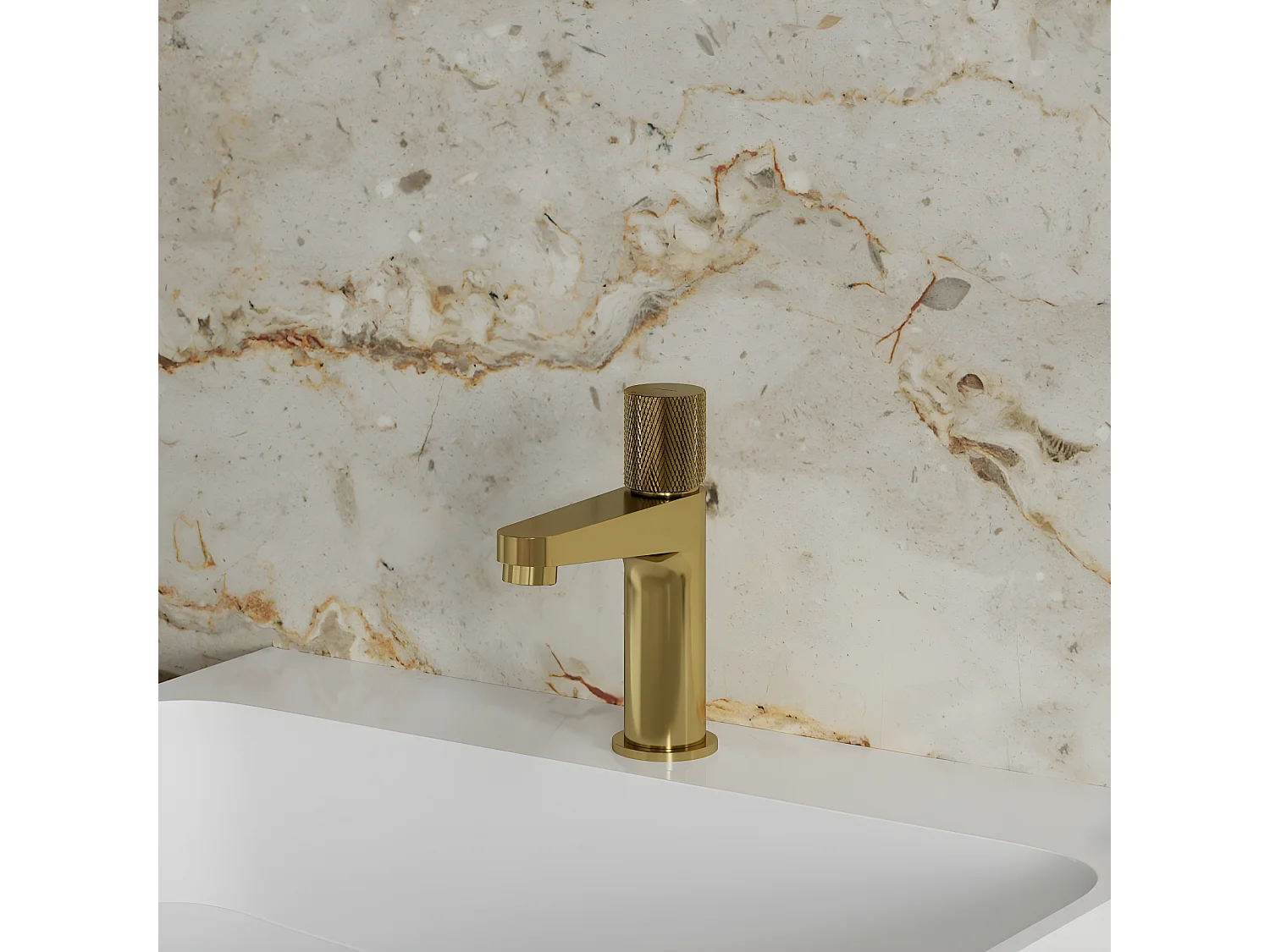 Mitigeur Lavabo Bas Contour, 16,5 Cm couleur : Or Brossé