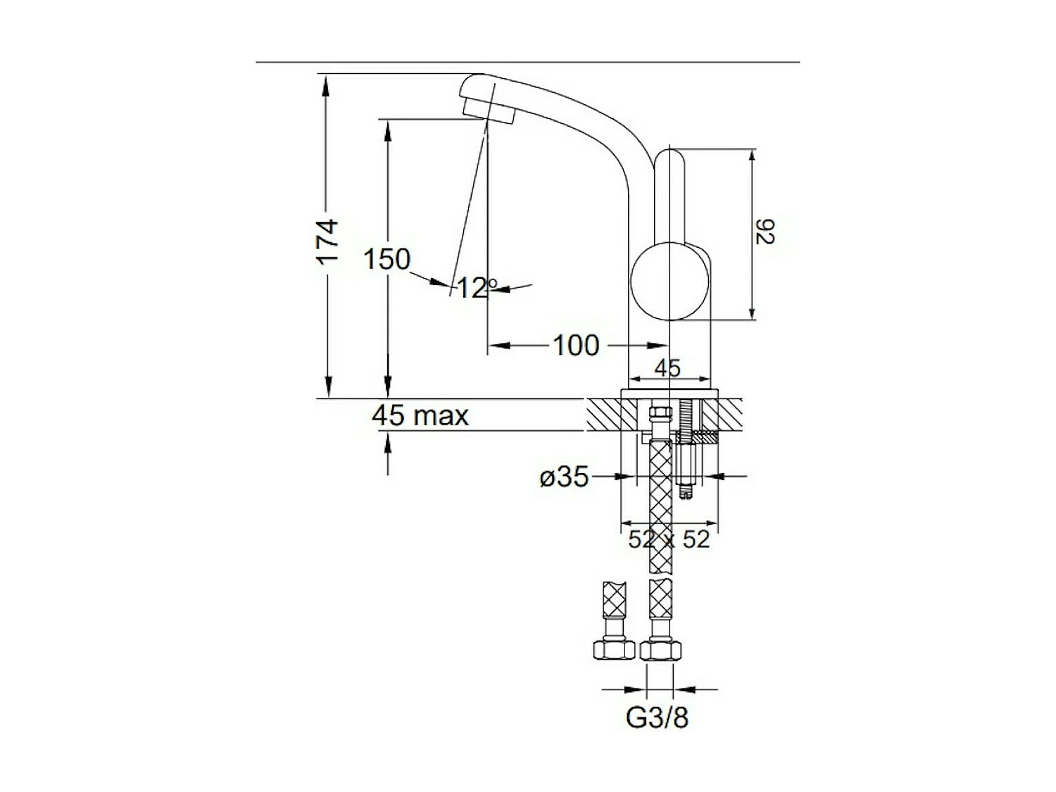Mitigeur Lavabo Bas Darling, 17 Cm,  couleur : Chrome