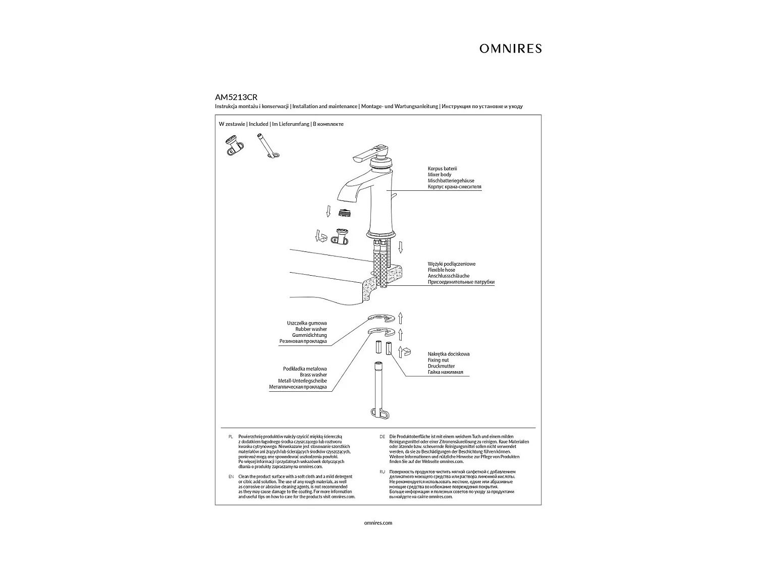 Mitigeur de lavabo - 32 cm - Armance - Doré