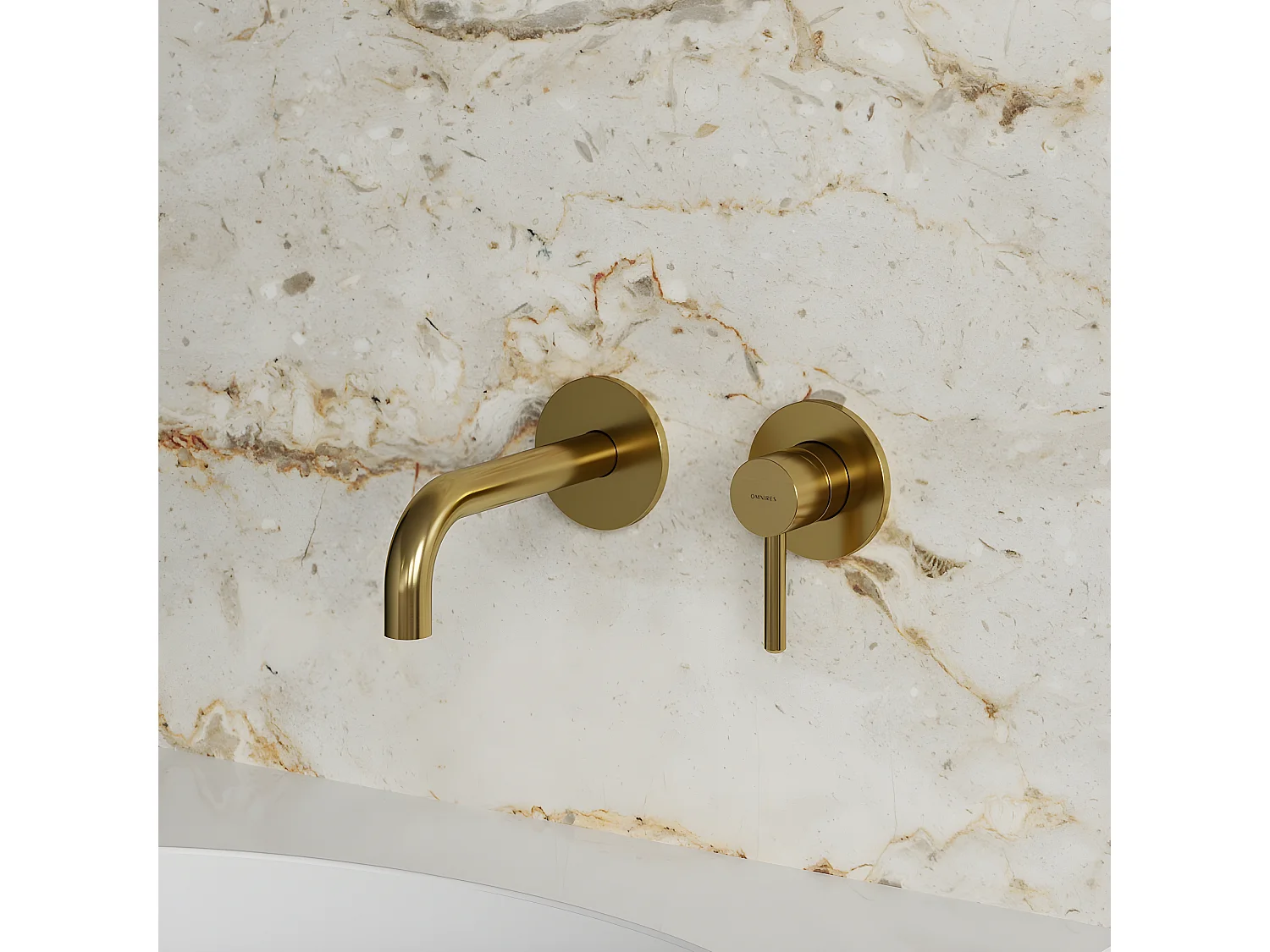 Mitigeur Lavabo À Encastrer Y or brossé