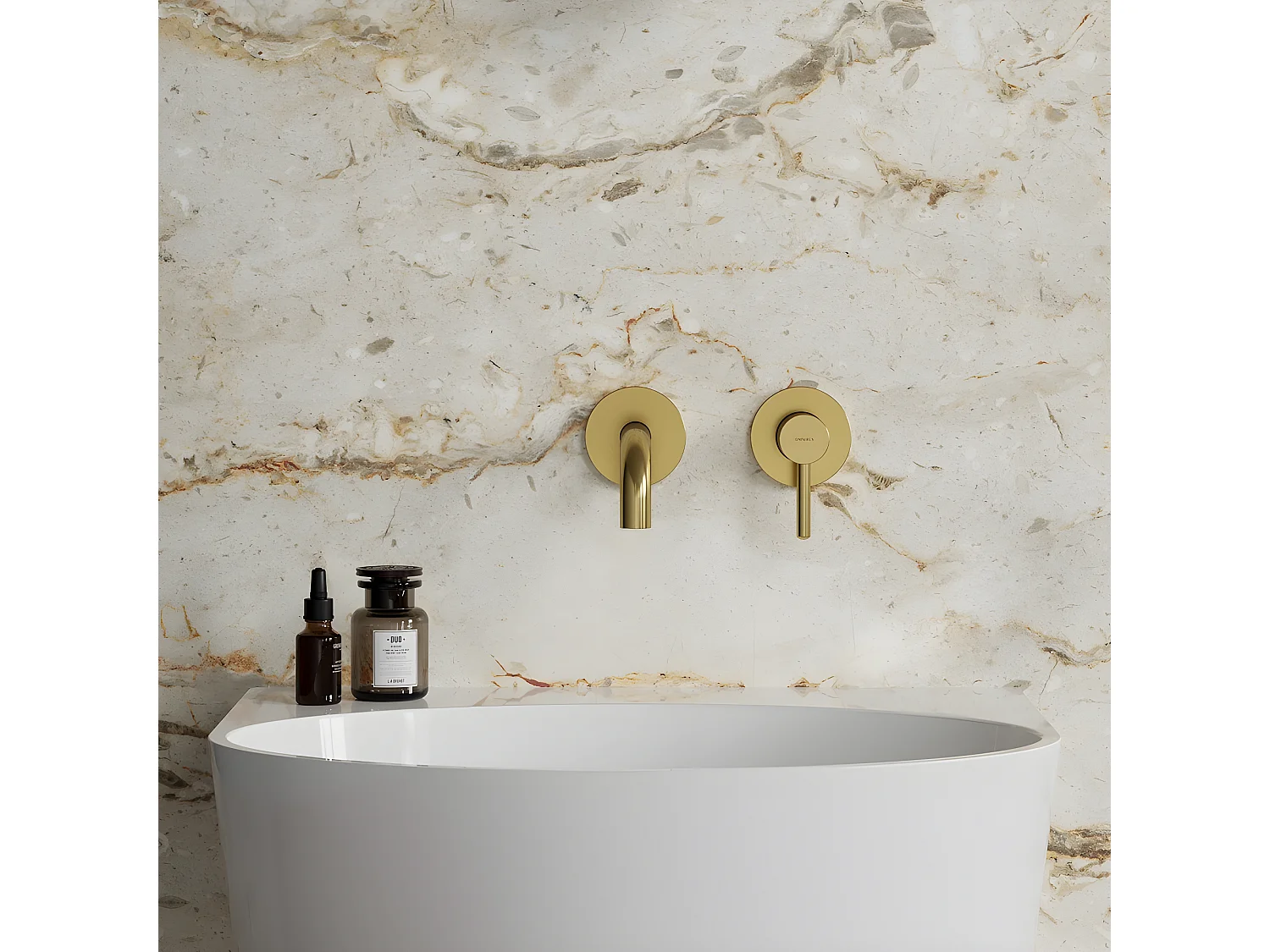 Mitigeur Lavabo À Encastrer Y or brossé