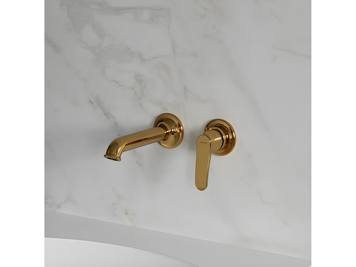 Mitigeur Lavabo À Encastrer Art Deco Doré