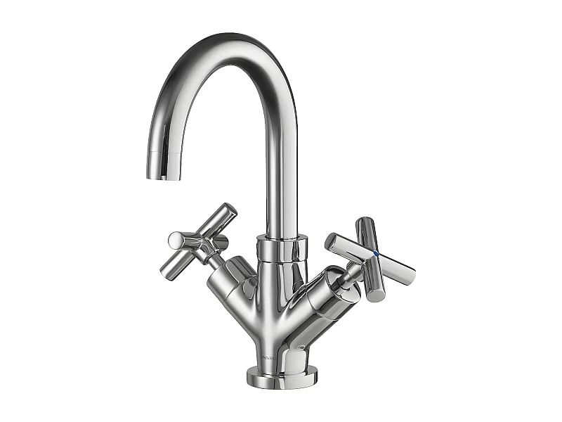 Mitigeur Lavabo Bas Modern, 24 Cm, Avec Bouchon Clic-clac, couleur : Chrome