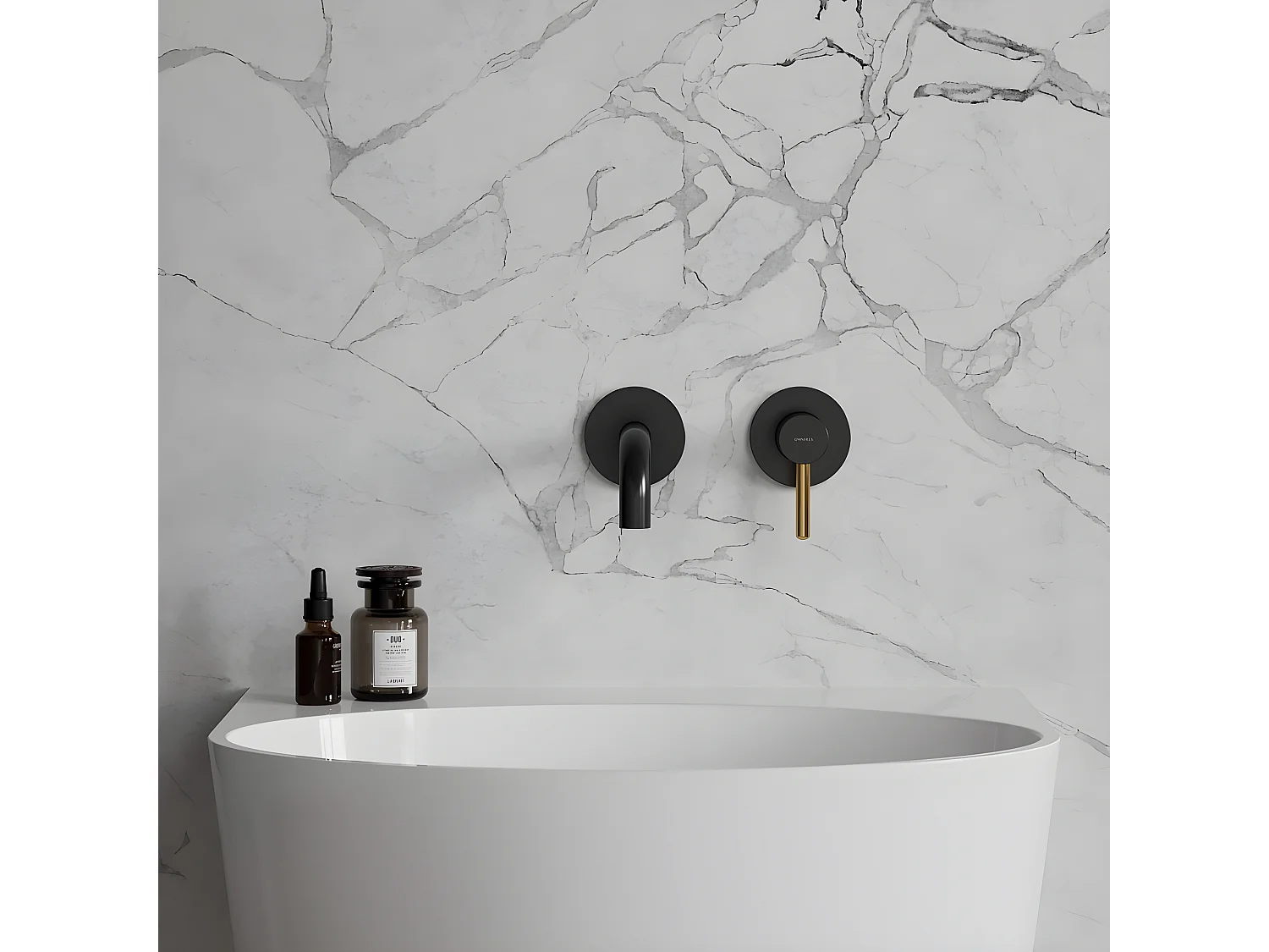 Mitigeur Lavabo À Encastrer Y Doré / Noir