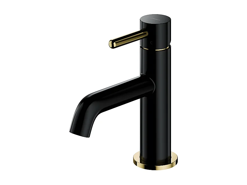 Mitigeur Lavabo Bas Y, 16 Cm couleur : Noir/or