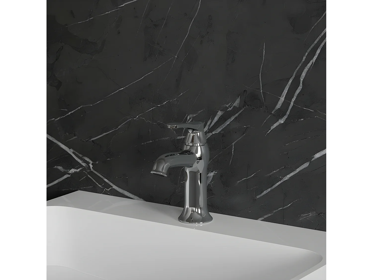 Mitigeur Lavabo Bas Art Deco, 16 Cm,  couleur : Chrome