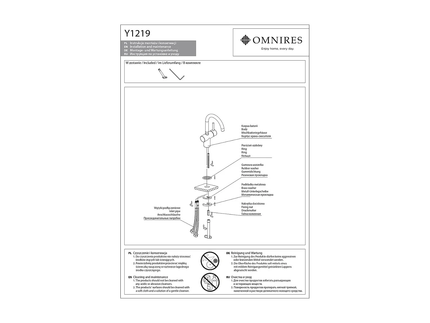 Mitigeur de lavabo - 29,5 cm  - Y - Chrome