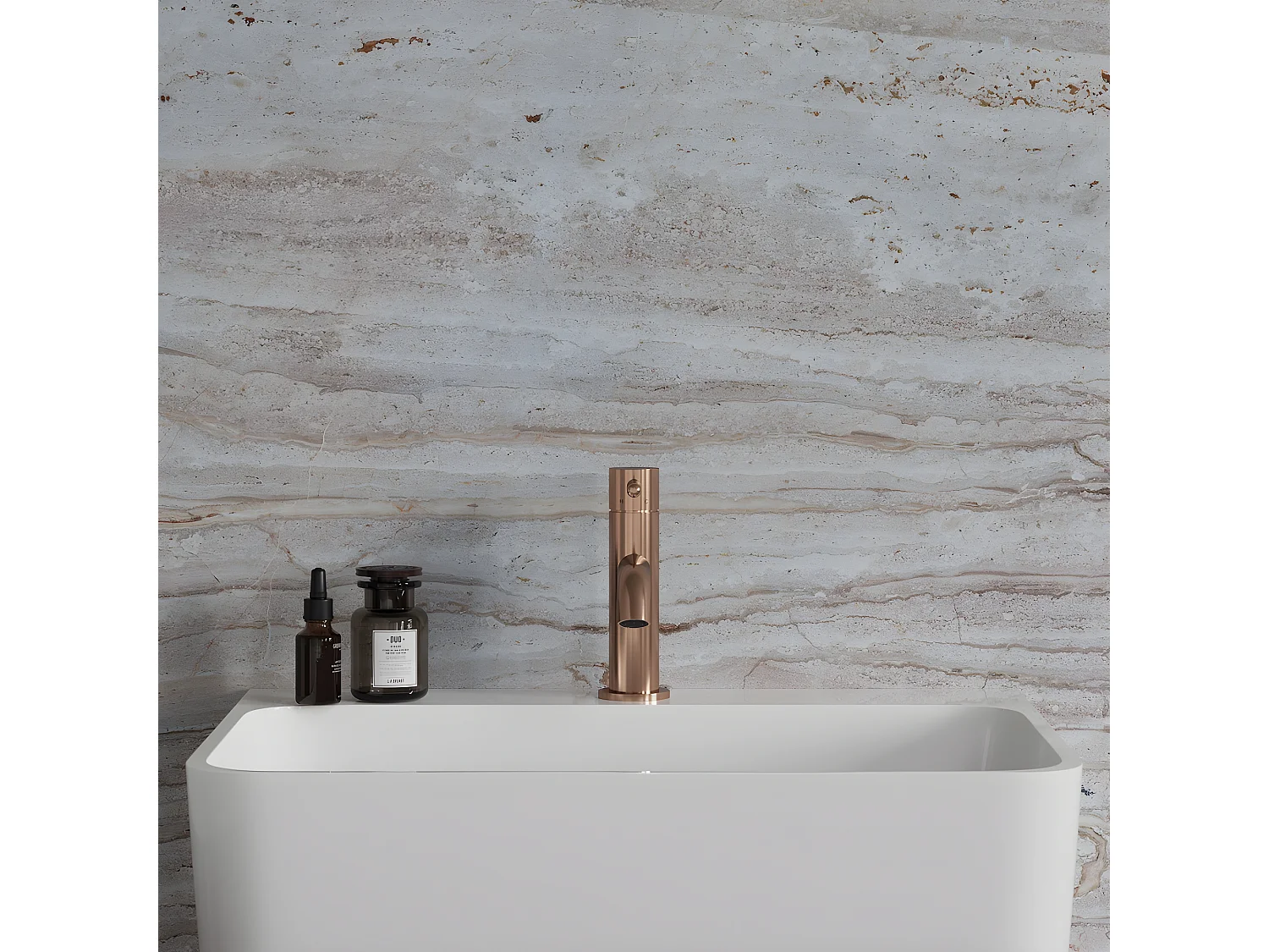 Mitigeur lavabo cuivre brossé  copper brushed , 15 Cm