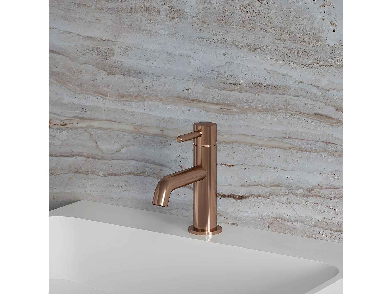 Mitigeur lavabo cuivre brossé  copper brushed , 15 Cm
