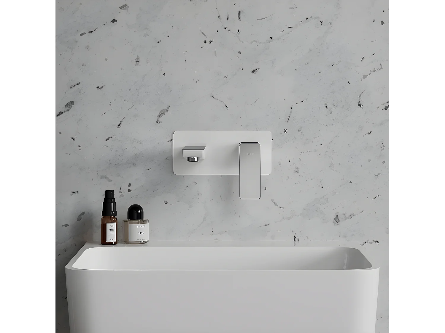 Mitigeur Lavabo À Encastrer Parma Chromé / Blanc