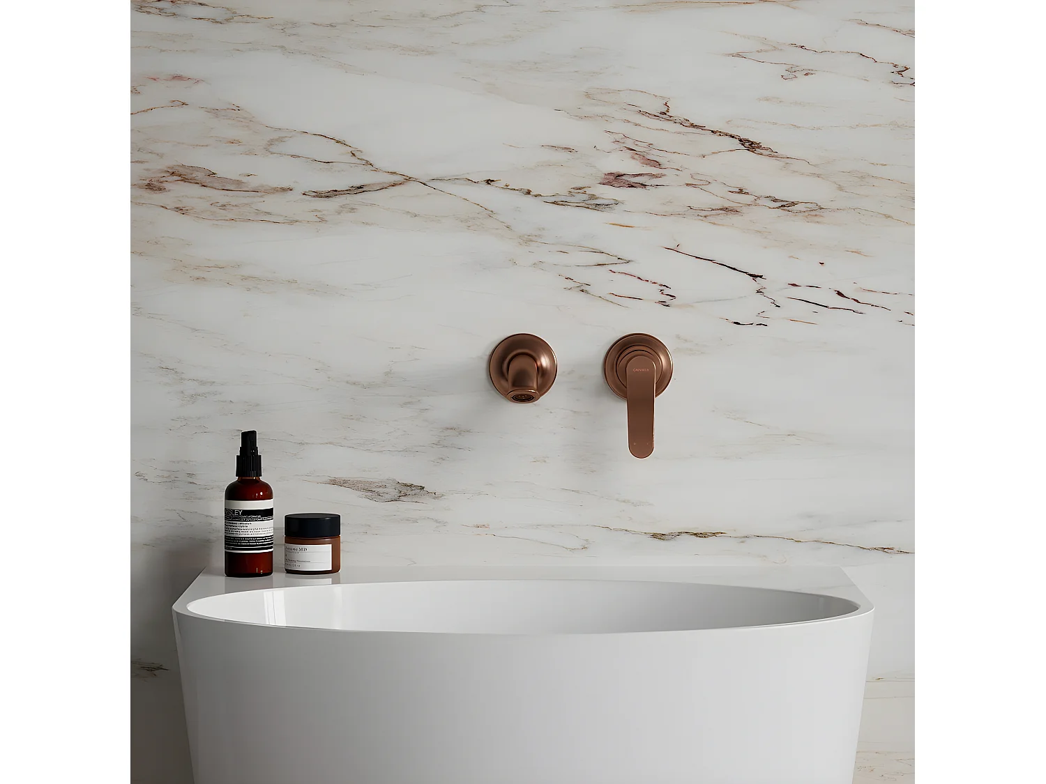 Mitigeur Lavabo À Encastrer Art Deco Cuivre Antique