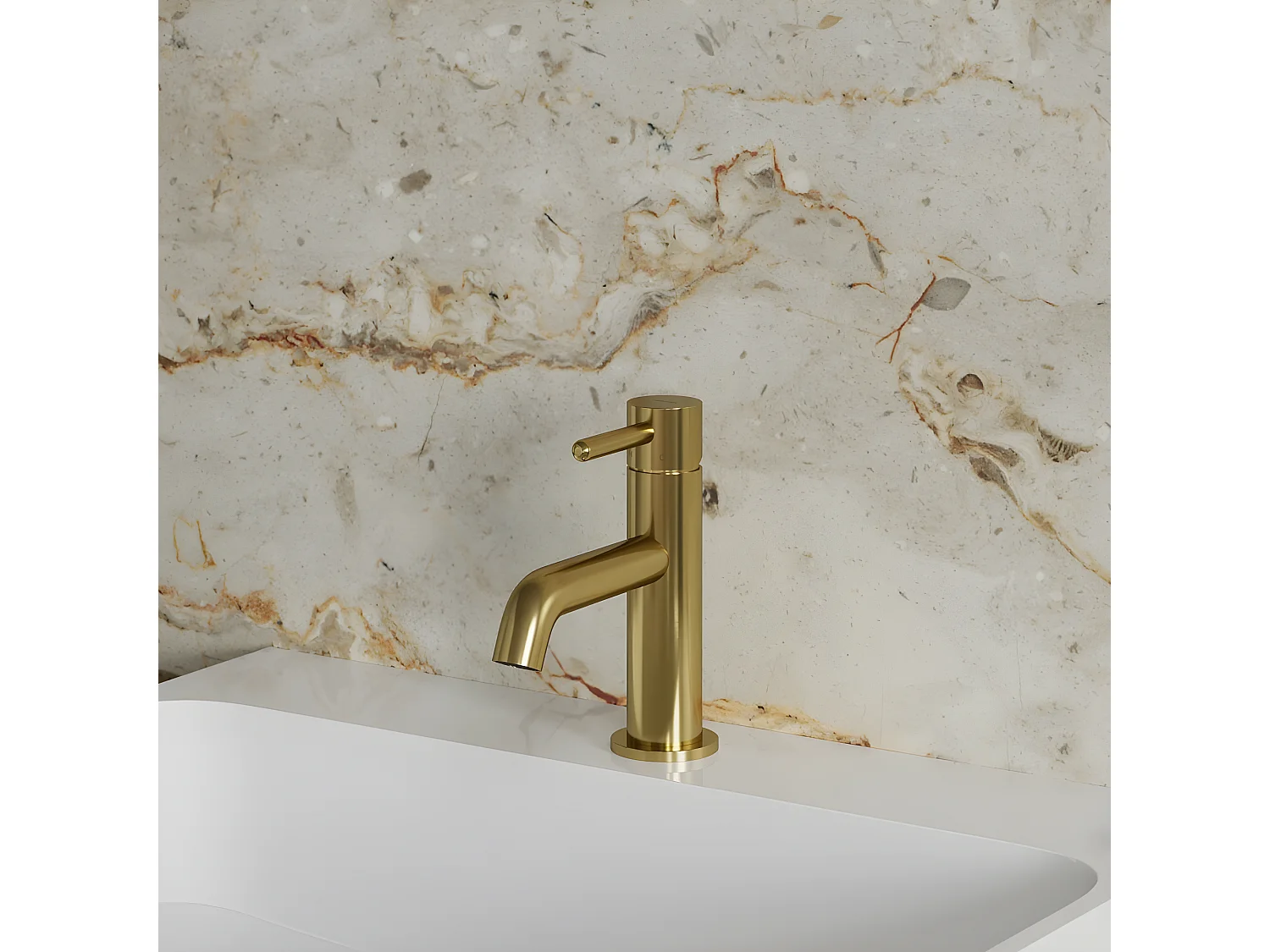 Mitigeur Lavabo Bas Y, 16 Cm couleur : Or Brossé