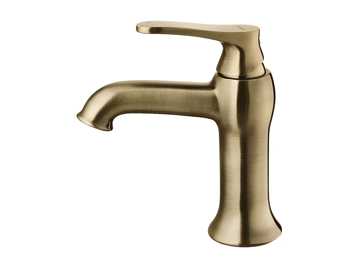 Mitigeur Lavabo Bas Art Deco, 16 Cm, Avec Bouchon Clic-clac, couleur : Brun Antique