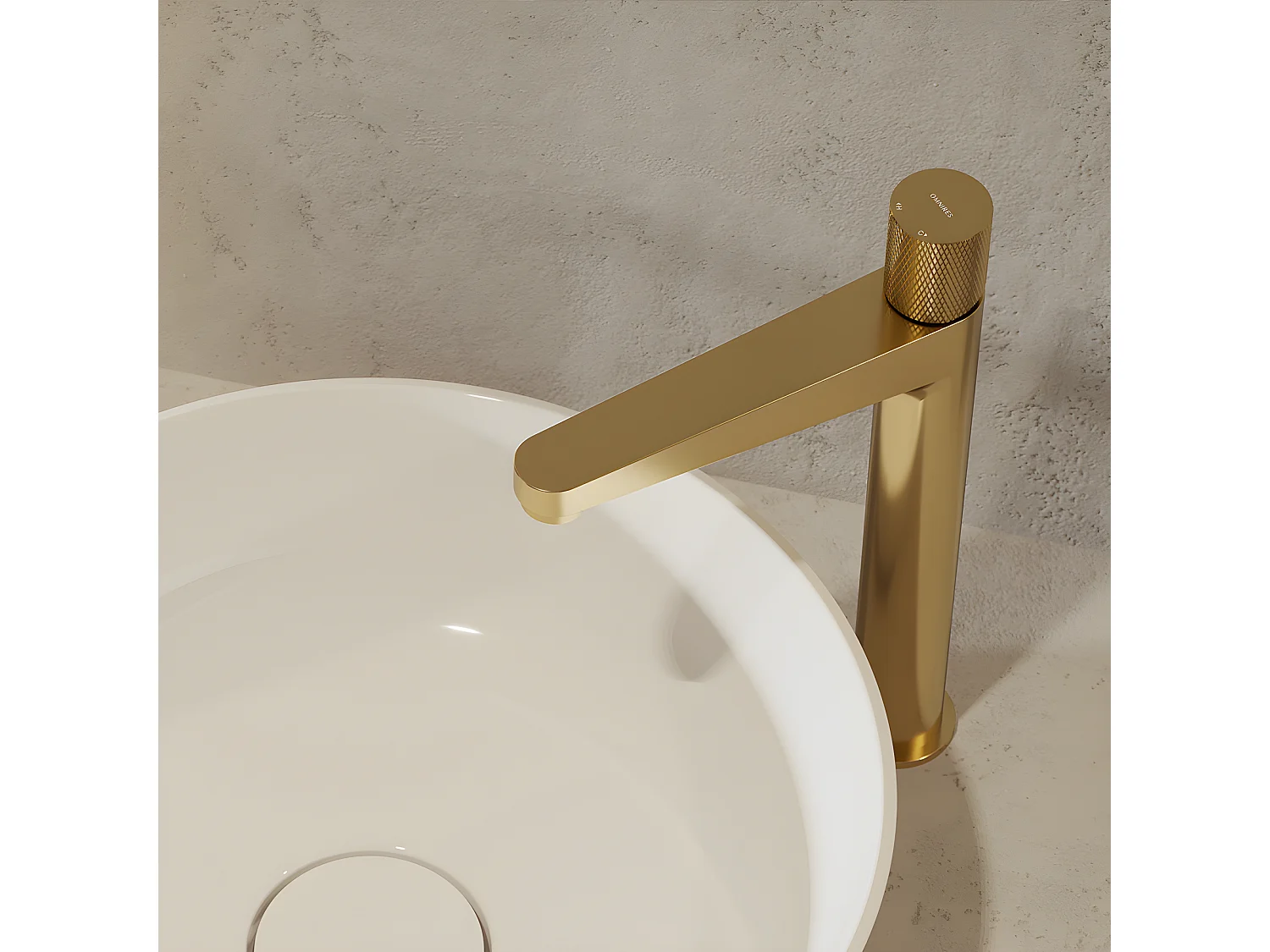 Mitigeur Lavabo Haut Contour couleur : Or Brossé