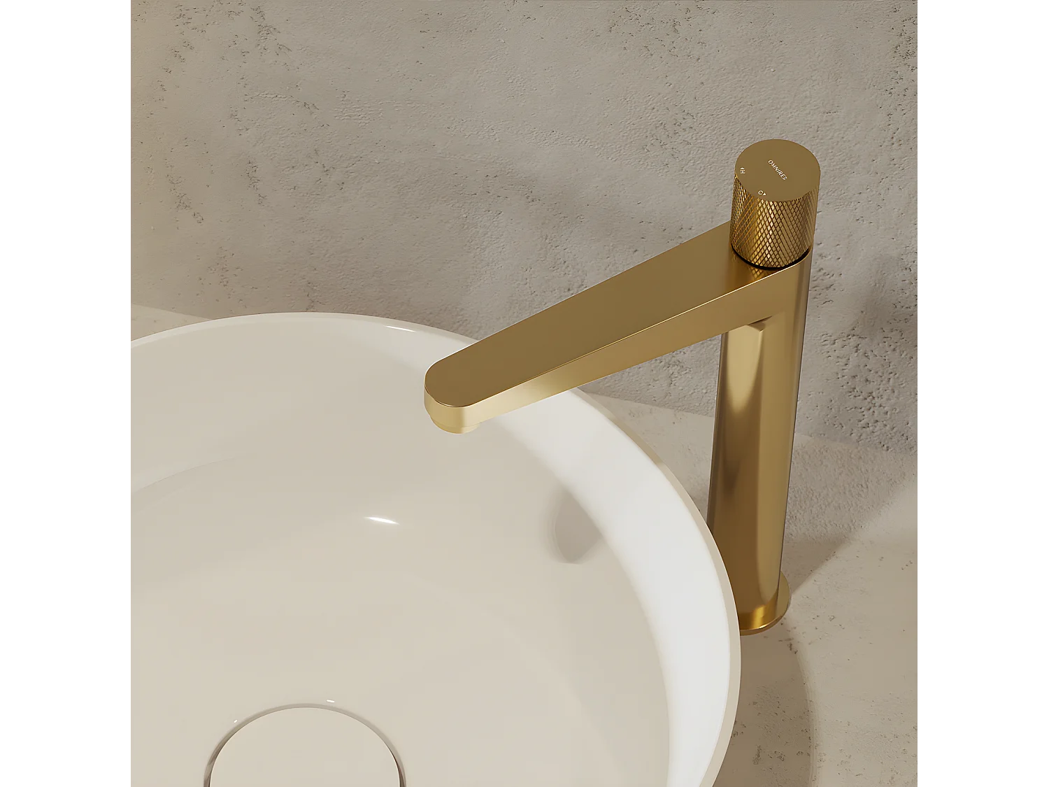 Mitigeur Lavabo Haut Contour couleur : Or Brossé
