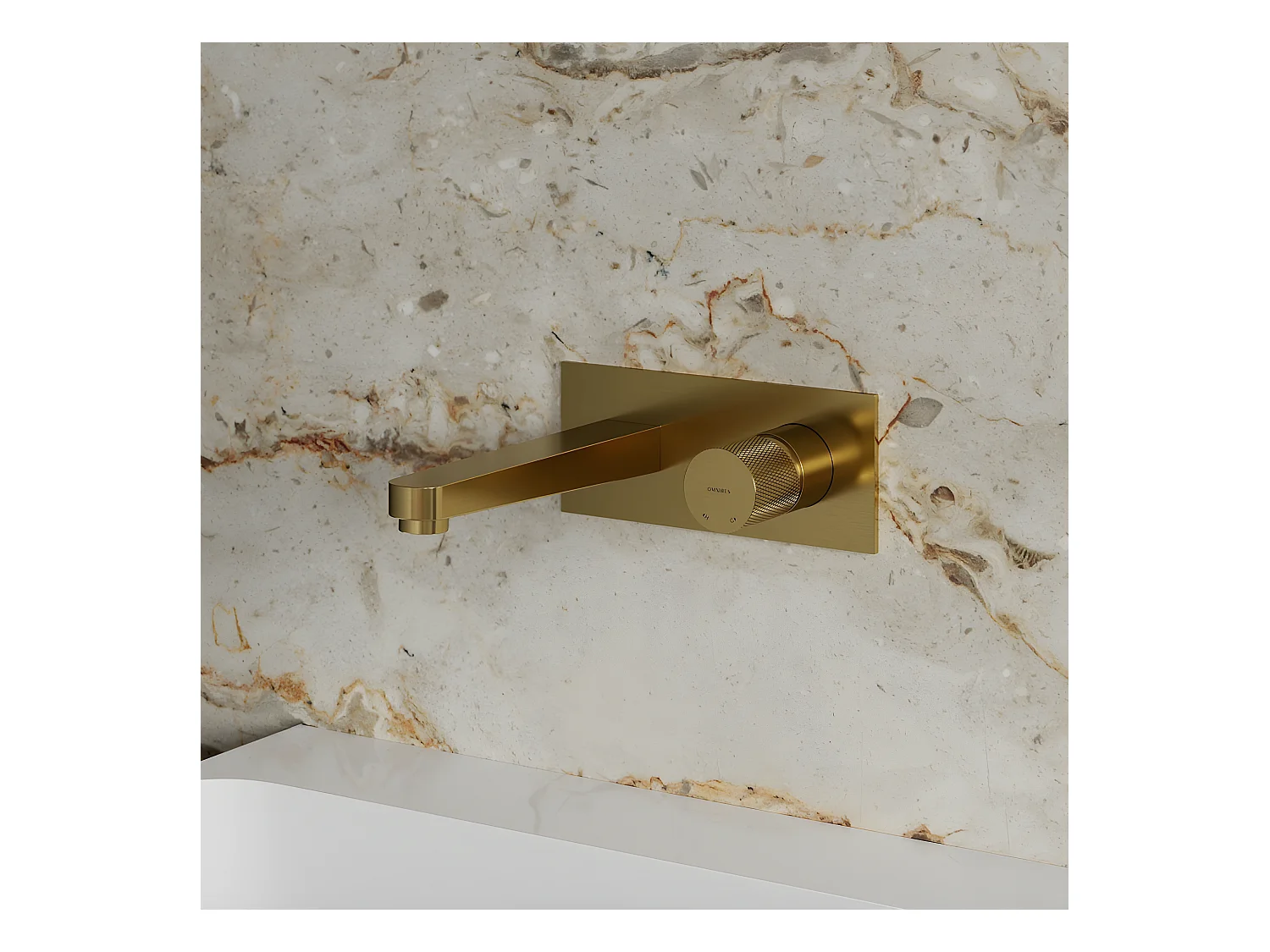 Mitigeur Lavabo À Encastrer Contour Doré