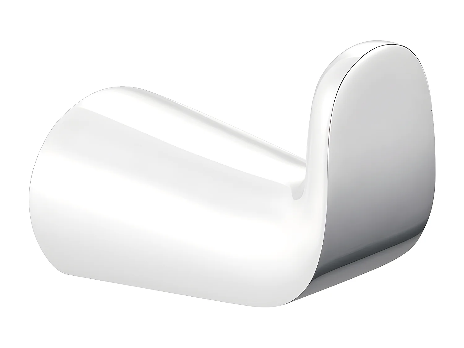 Porte-serviette 1 Crochet Matière  Laiton Saco couleur : Chrome / Blanc