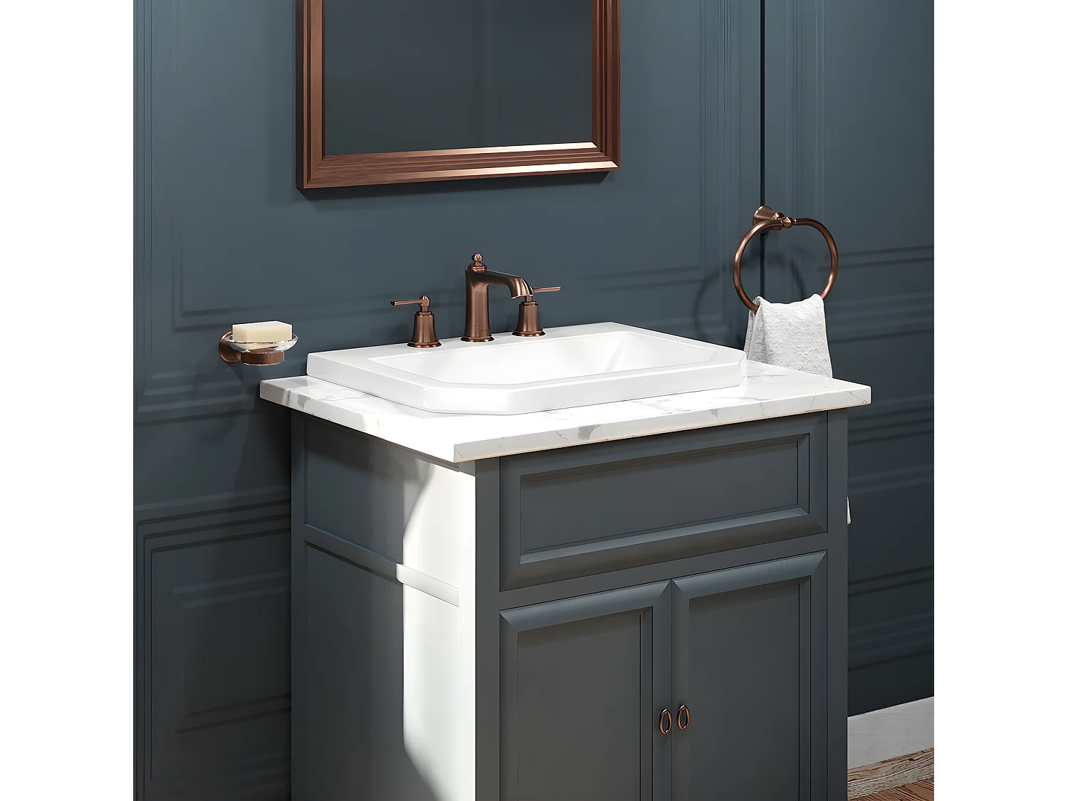 Anneau Porte-serviettes Art Line 25 Cm Laiton couleur : Cuivre Antique