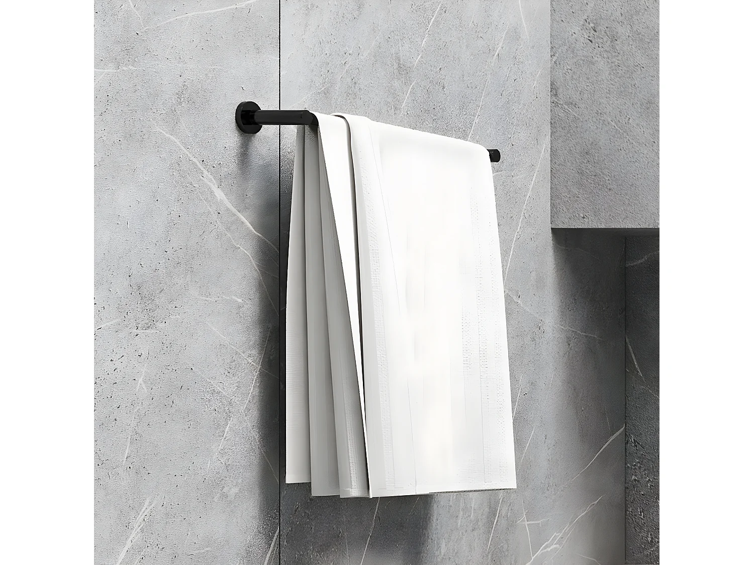 Porte-serviettes 1 Barre Fixe Modern Project, 40 Cm Laiton couleur : Noir Mat