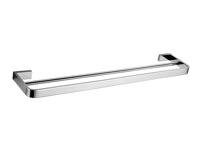 Porte-serviettes 2 Barre Fixe Reno, 60 Cm Laiton couleur : Chrome