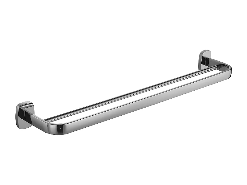 Porte-serviettes 2 Barre Fixe Trent, 64 Cm Laiton couleur : Chrome