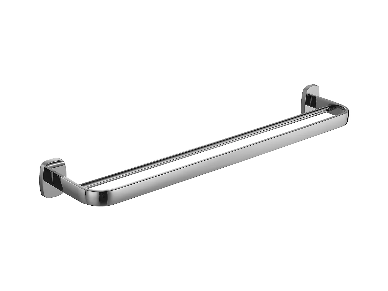 Porte-serviettes 2 Barre Fixe Trent, 64 Cm Laiton couleur : Chrome