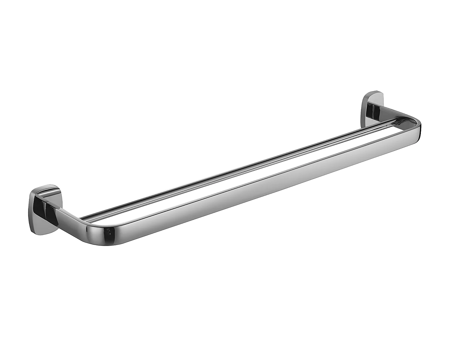 Porte-serviettes 2 Barre Fixe Trent, 64 Cm Laiton couleur : Chrome