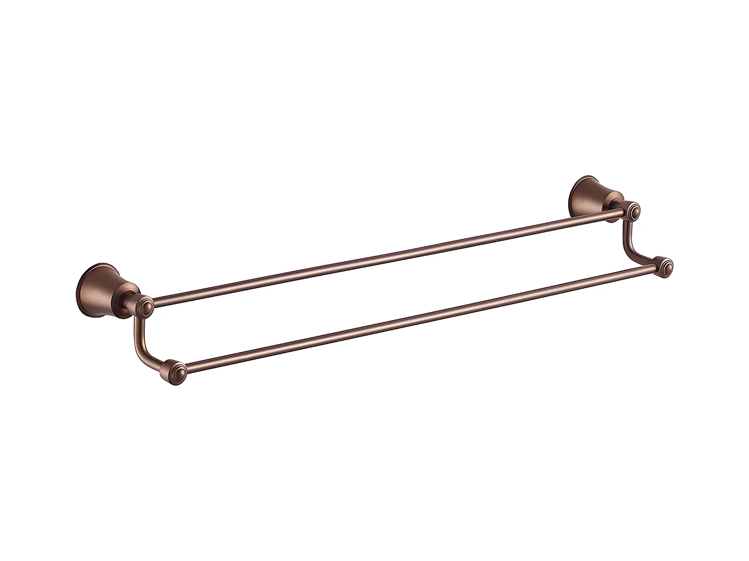 Porte-serviettes 2 Barre Fixe Art Line, 65 Cm Laiton couleur : Cuivre Antique