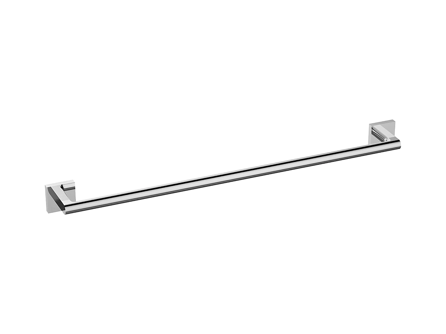 Porte-serviettes 1 Barre Fixe Tyber, 65 Cm Laiton couleur : Chrome