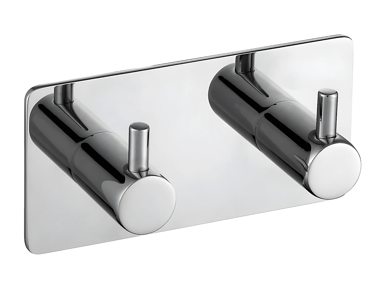 Porte-serviette 2 Crochets Matière Acier Inoxydable Strong couleur : Chrome