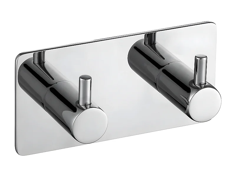 Porte-serviette 2 Crochets Matière Acier Inoxydable Strong couleur : Chrome