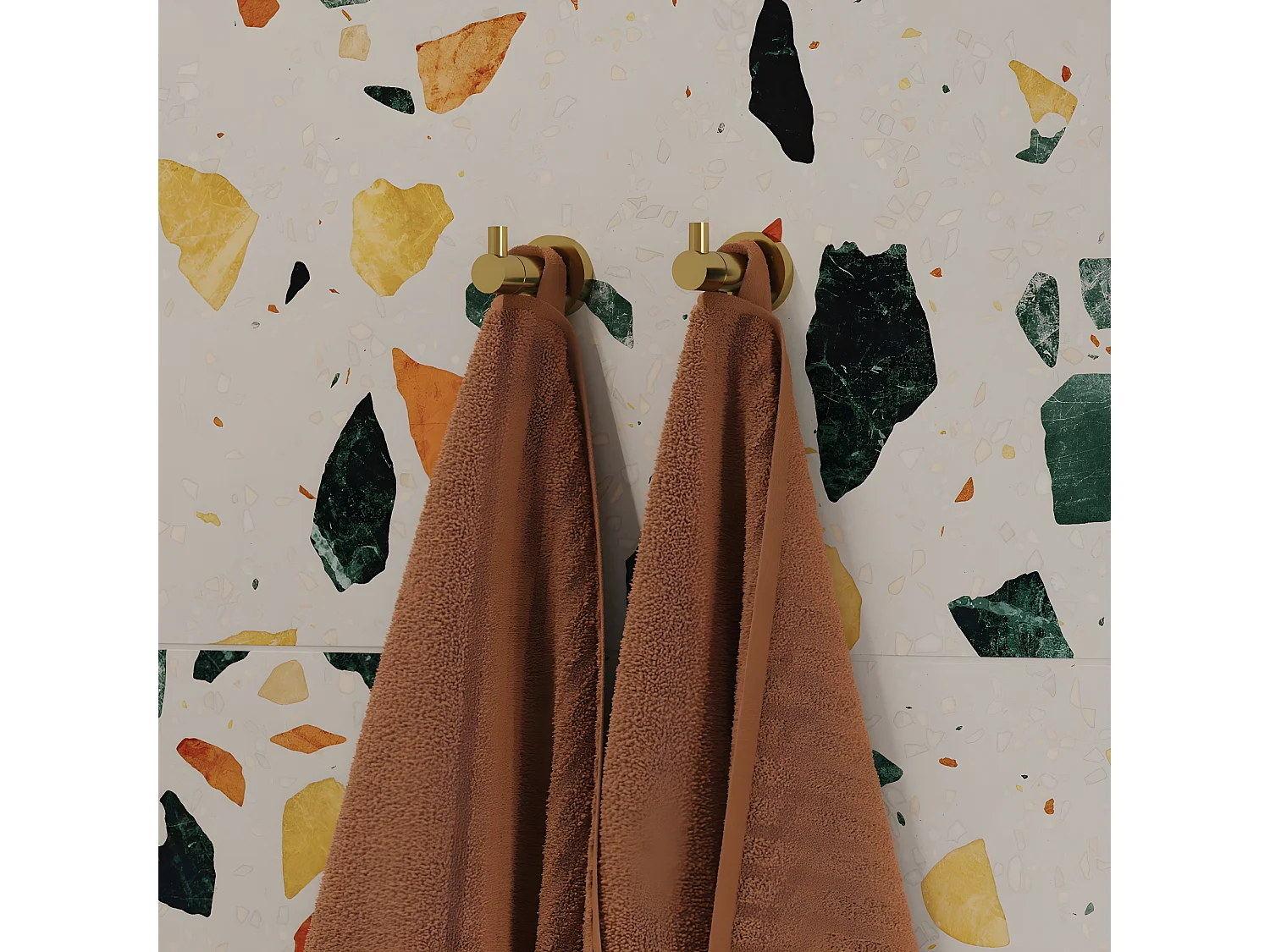 Porte-serviette 1 Crochet Matière  Laiton Modern Project couleur : D'oré Brossé