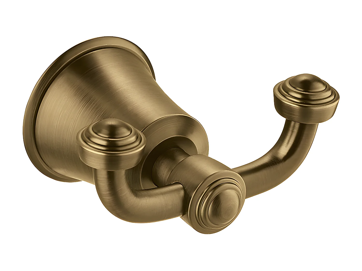 Porte-serviette 2 Crochets Matière  Laiton Art Line couleur : Brun Antique