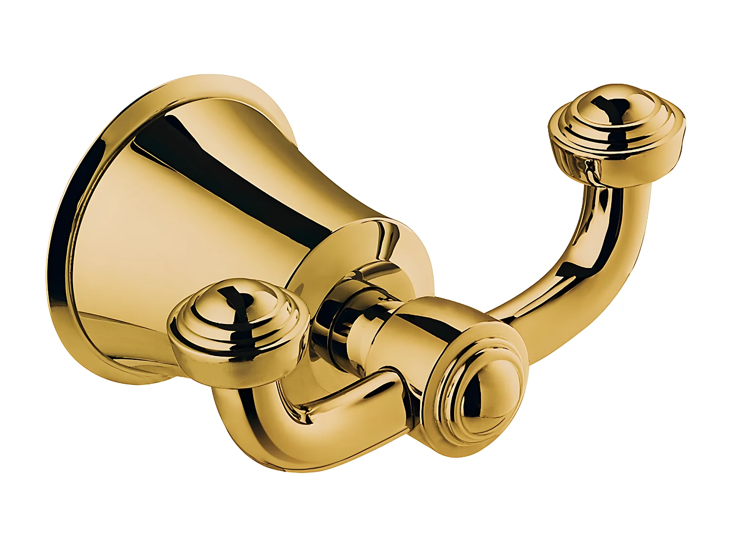 Porte-serviette 2 Crochets Matière  Laiton Art Line couleur : D'oré