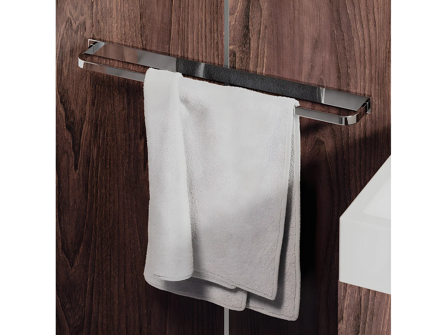 Porte-serviettes 1 Barre Fixe Lugano, 61 Cm Laiton couleur : Chrome