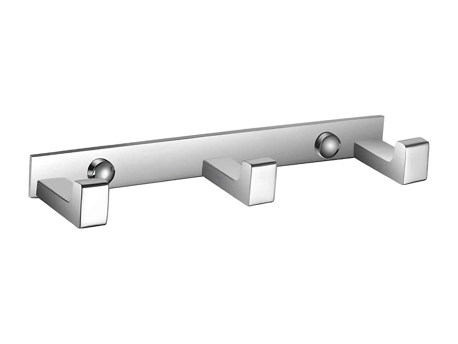 Porte-serviette à 3 crochets en laiton - 19 cm - UNI - Chrome