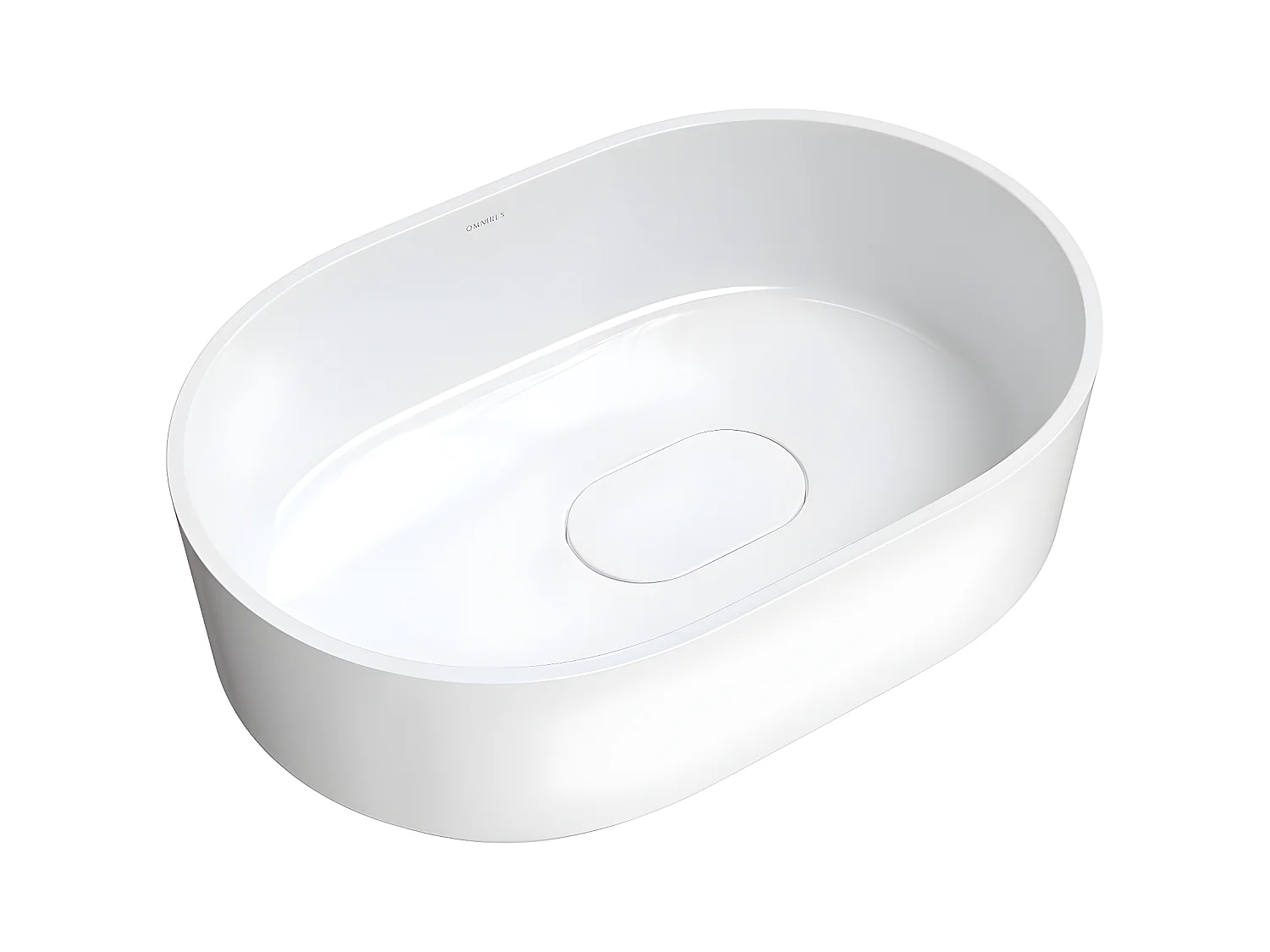 Vasque à poser CADENCE 62 x 42 cm blanc brillant bonde de vidage incluse