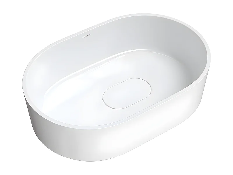 Vasque à poser CADENCE 62 x 42 cm blanc brillant bonde de vidage incluse