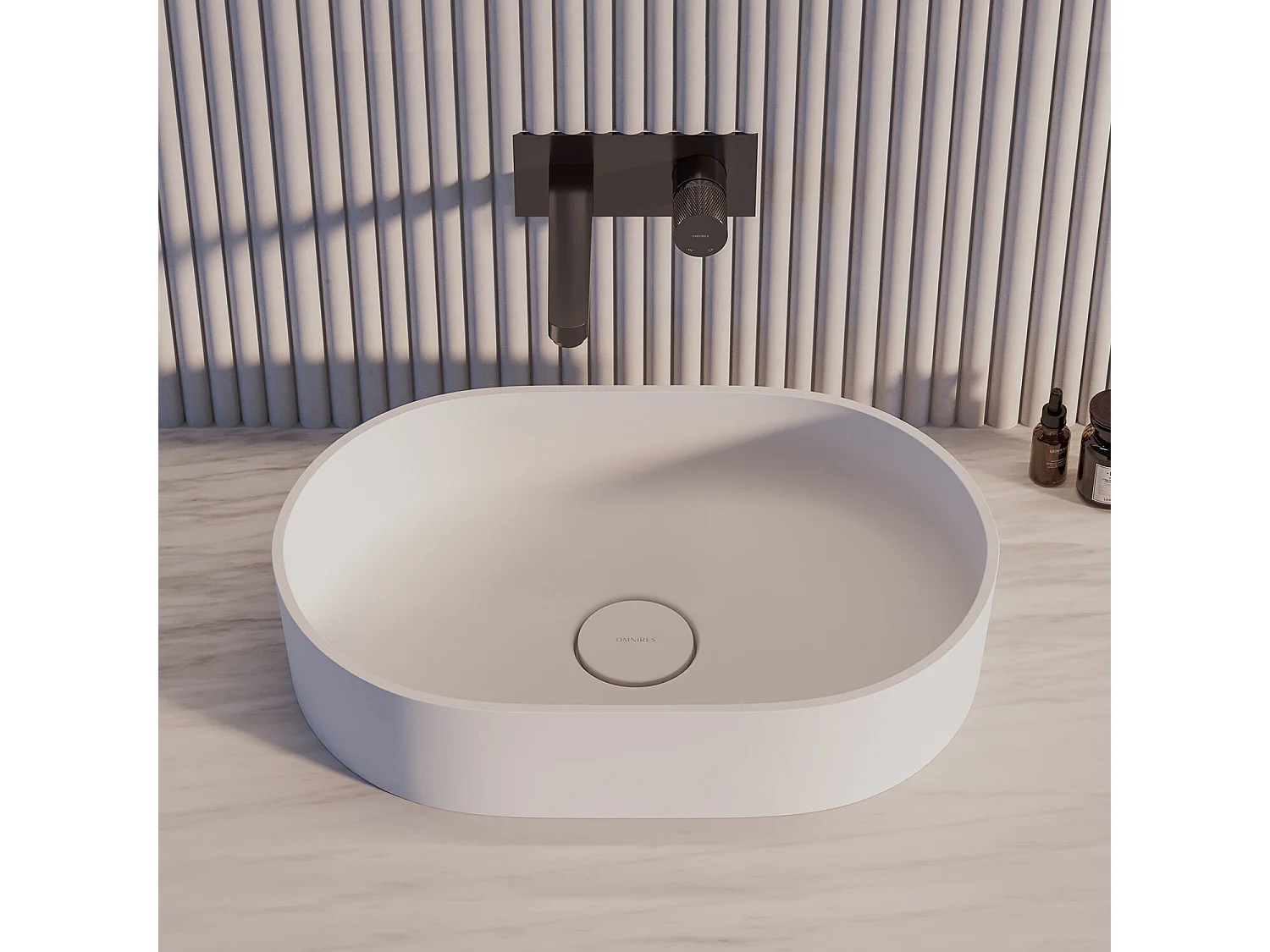 Vasque a poser OVO M+ couleur blanc mat  55 x 36 cm