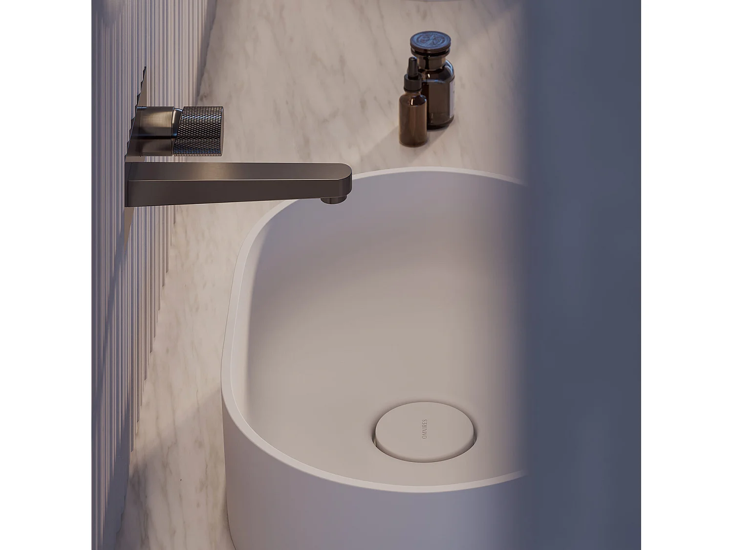 Vasque a poser OVO M+ couleur blanc mat  55 x 36 cm