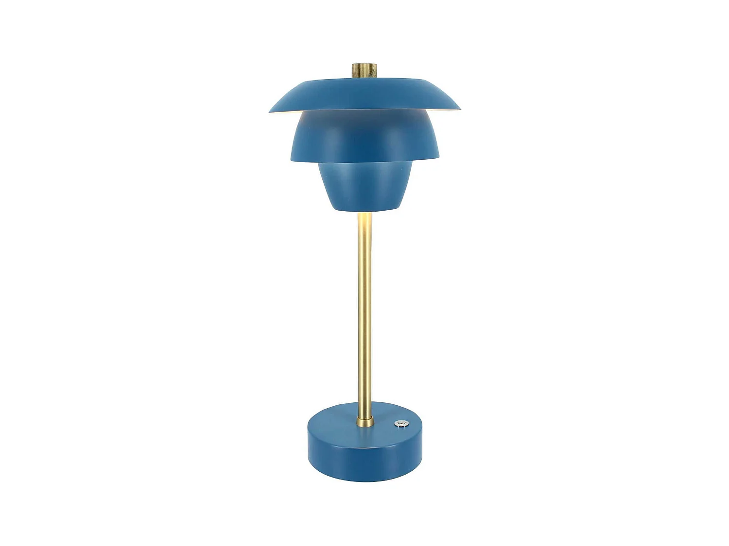 Now's Home - Lampe A Poser Design Rechargeable Bleu Et Dore H31cm Moxy
