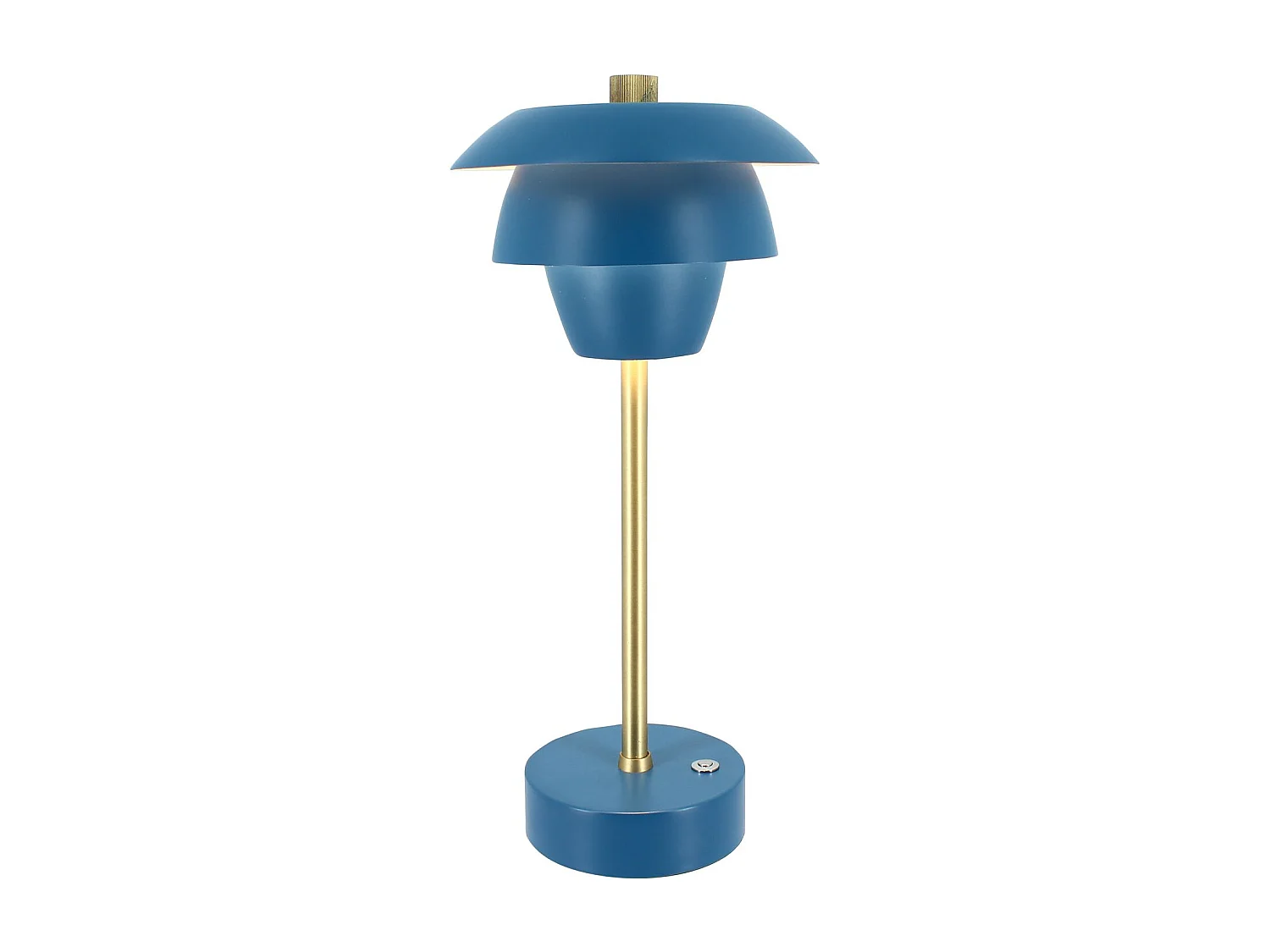 Now's Home - Lampe A Poser Design Rechargeable Bleu Et Doré H31cm Moxy